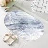 Elliptical entrance door floor mat, high-quality leather, washable and washable, waterproof floor mat for the bathroom at the entrance Item Picture
